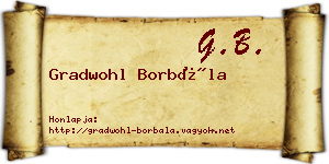 Gradwohl Borbála névjegykártya